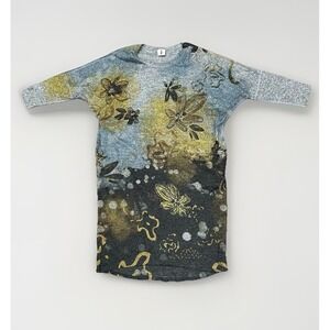 Inoah Art to Wear Dress Sunflower 3/4 Sleeve Knit S Lagenlook USA Modest Dress